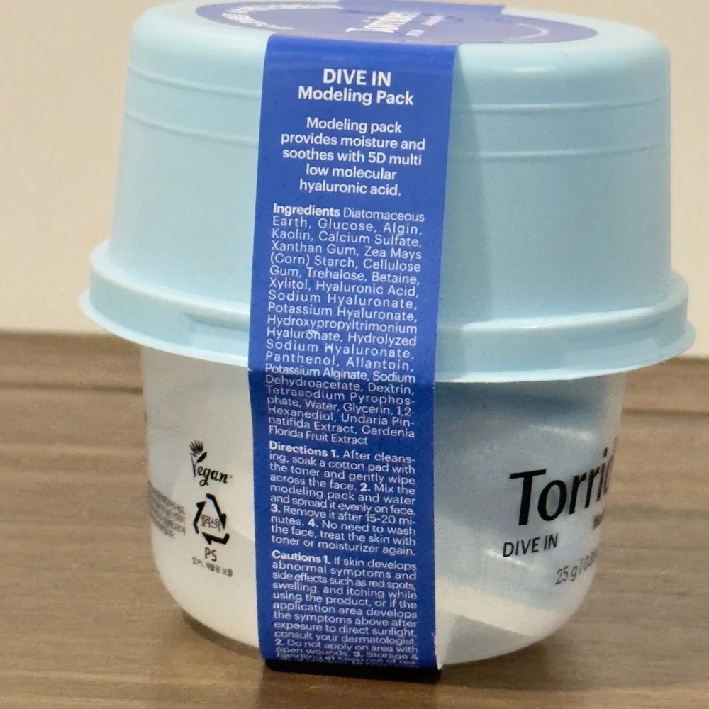 Torriden Dive In Modeling Pack Hyaluronic Acid Hydrating Mask 25g Vegan Korea